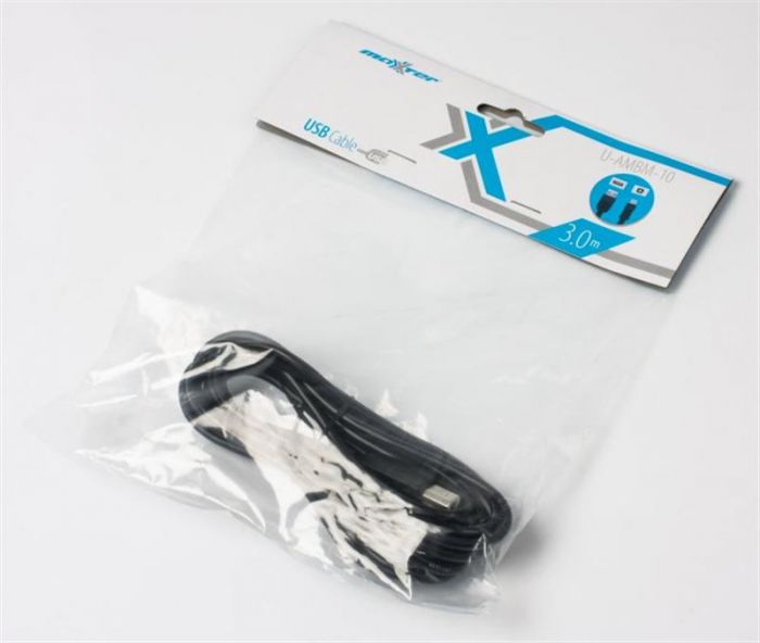 Кабель Maxxter (U-AMBM-10) USB 2.0 AM - USB 2.0 BM, 3м