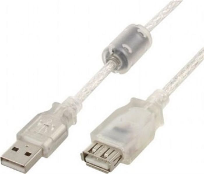 Кабель Cablexpert USB - USB V 2.0 (M/F), 1.8 м, феритовий фільтр, білий (CCF-USB2-AMAF-TR-6)