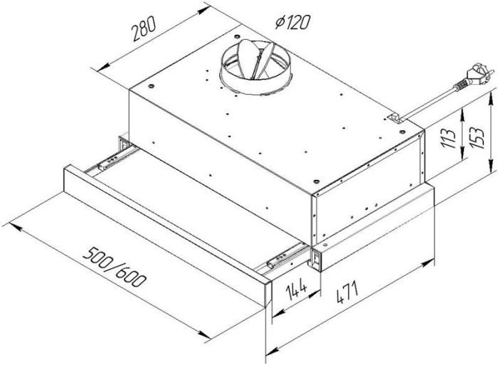 Витяжка Pyramida TL 50 SLIM BL