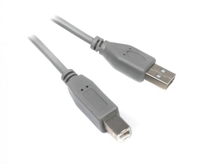 Кабель Maxxter (U-AMBM-6G) USB 2.0 AM - USB 2.0 BM, сірий, 1.8м