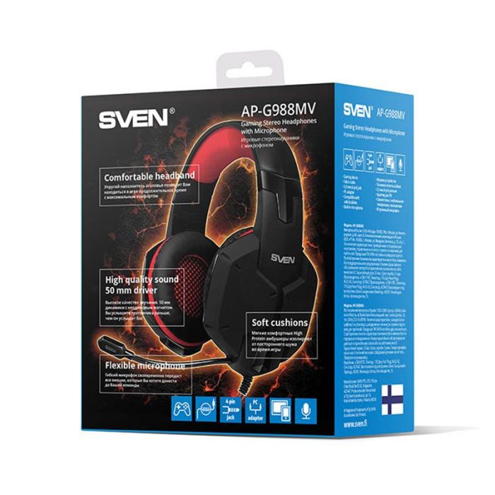 Гарнітура Sven AP-G988MV Black/Red