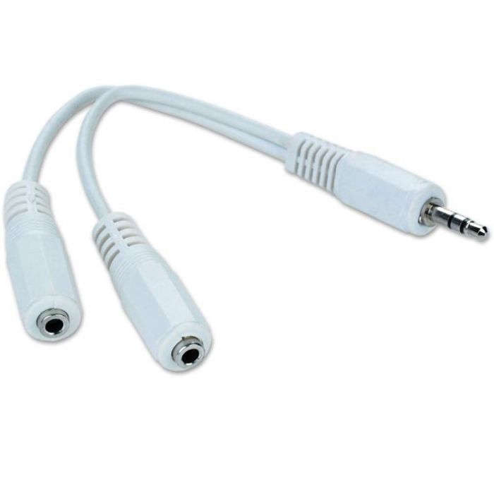 Аудіо-кабель Cablexpert  (CCA-415W) 3.5 mm-2х3.5 mm 0.1 м, стерео, White