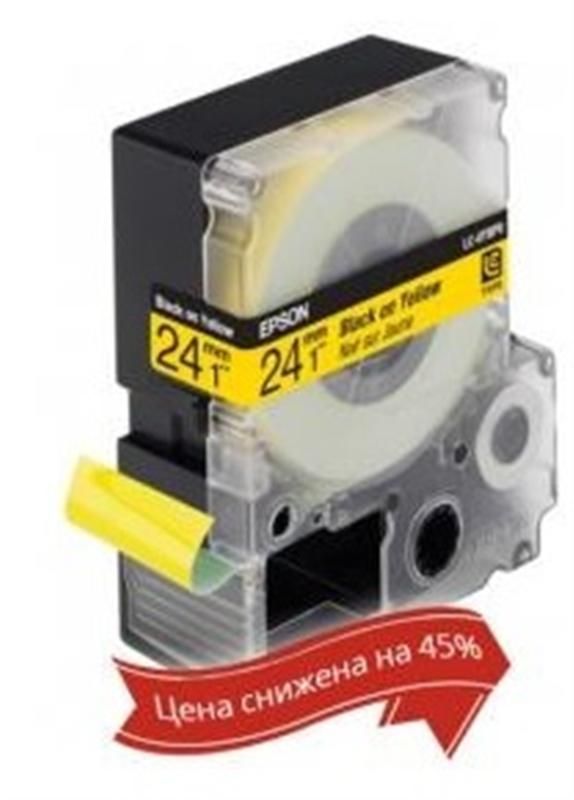 Стрічка Epson LK6YBP Pastel Black/Yellow 24mm/9m (C53S656005)