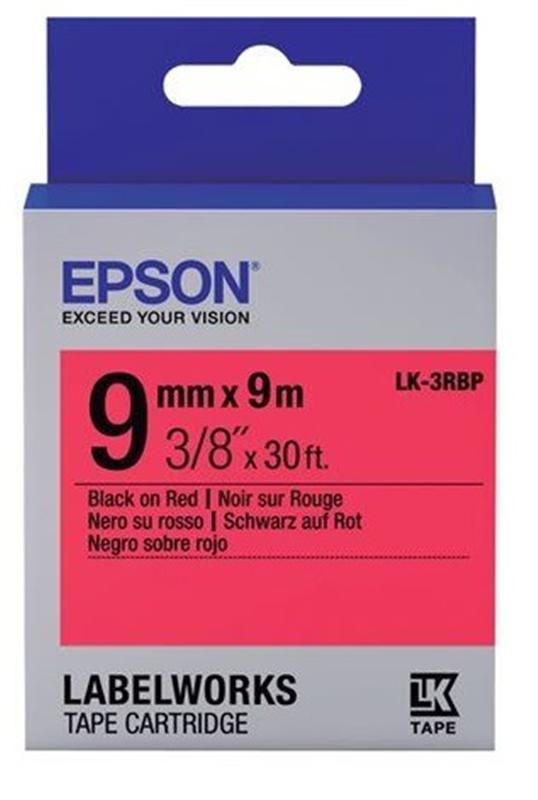 Стрічка Epson LK3RBP Pastel Black/Red 9mm/9m (C53S653001)