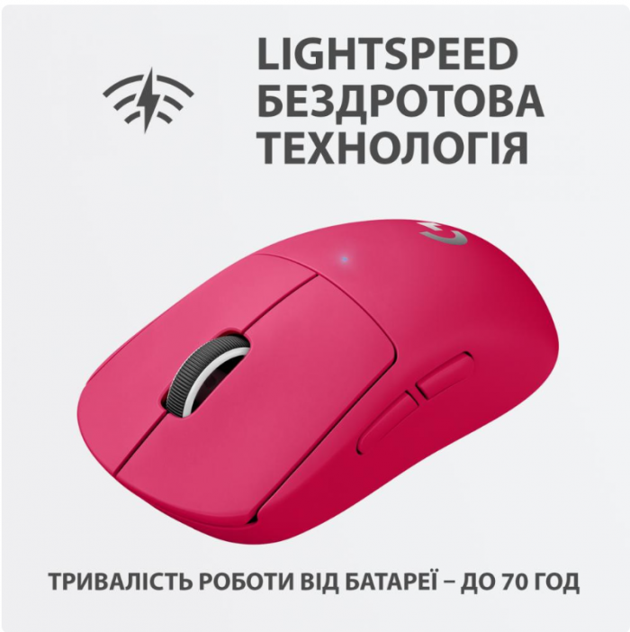 Миша бездротова Logitech G Pro X Superlight Magenta (910-005956)