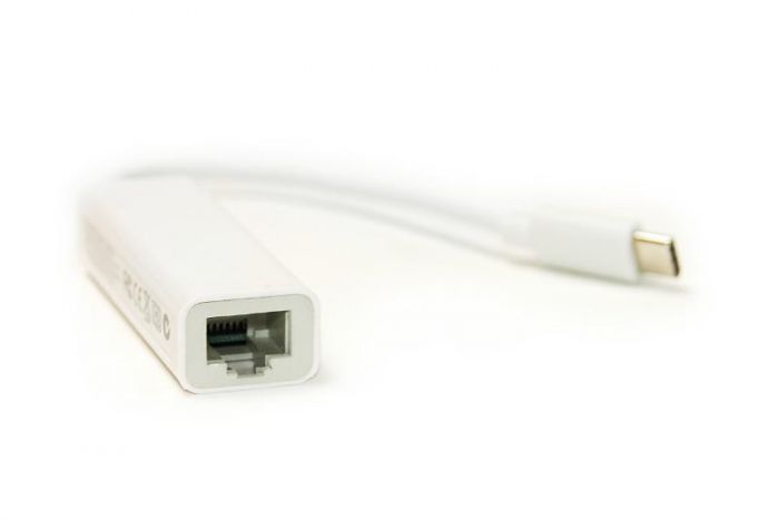 Адаптер PowerPlant (DV00DV4067) USB Type-C-RJ45, 0.12м, White
