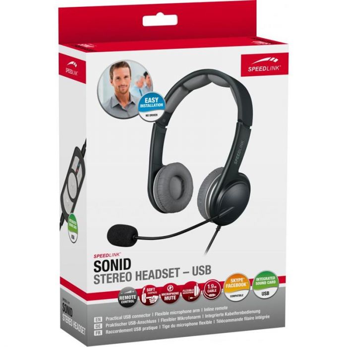 Гарнiтура SPEED LINK Sonid Black/Grey (SL-870002-BKGY)