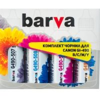 Комплект чорнил Barva Canon Pixma GI490/G1400/G2400/G3400 B/C/M/Y (CG490-090-MP) 4*90г