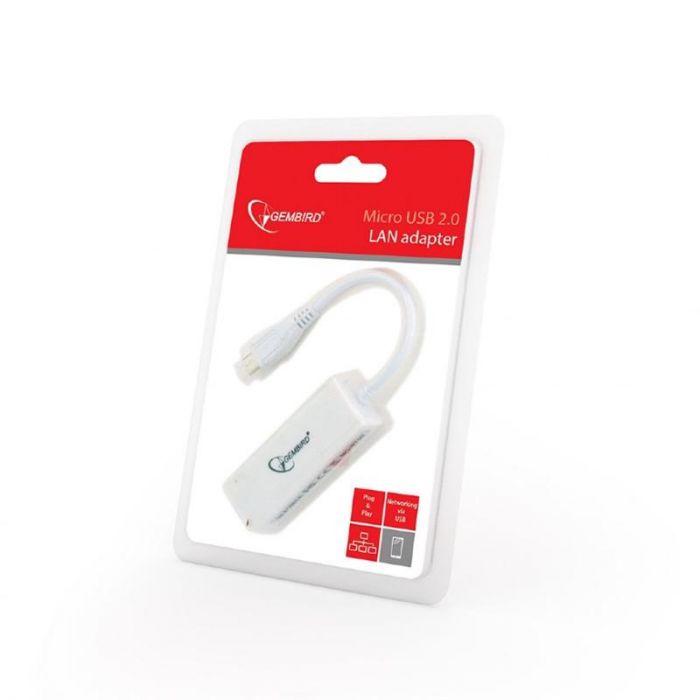 Адаптер Gembird micro USB - RJ45 (M/F) White (NIC-mU2-01)