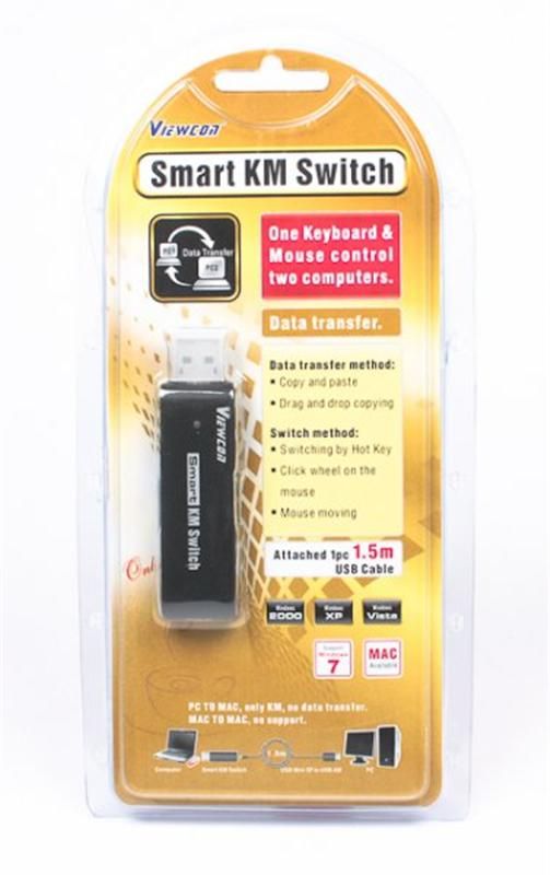 Адаптер-перемикач Viewcon VE679 Smart KM Switch, Black, 1.5м