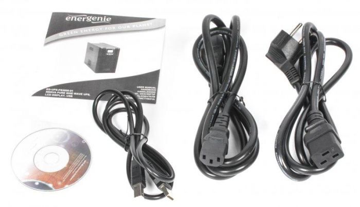 Джерело безребійного живлення EnerGenie EG-UPS-PS3000-01 3000VA, Lin.int., AVR, 6xSchuko, USB, RJ-45, метал