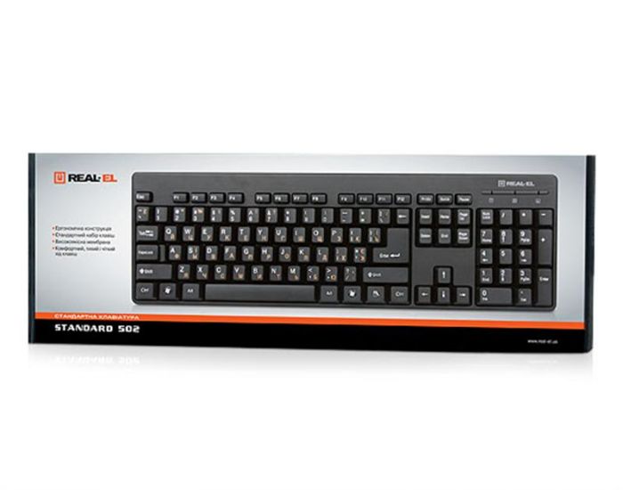 Клавіатура REAL-EL Standard 502 Ukr Black USB 