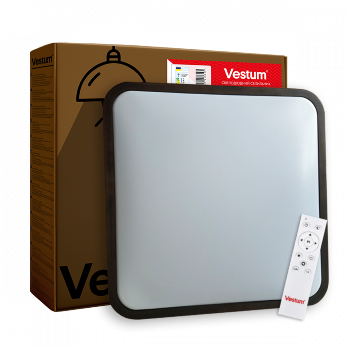 GLOW матовий 60W 391*391*65мм 3000К-6500К з ДК махагон