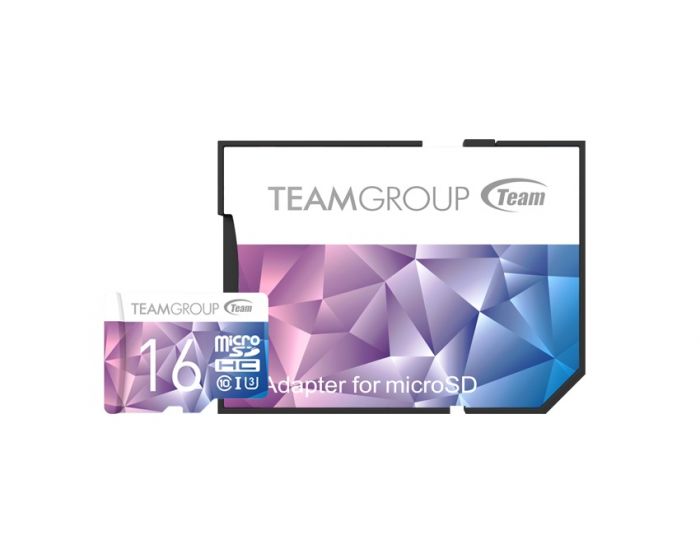 Карта пам`ятi MicroSDHC 16GB UHS-I/U3 Team Color II + SD-adapter Purple/Blue (TCIIUSDH16GU349)