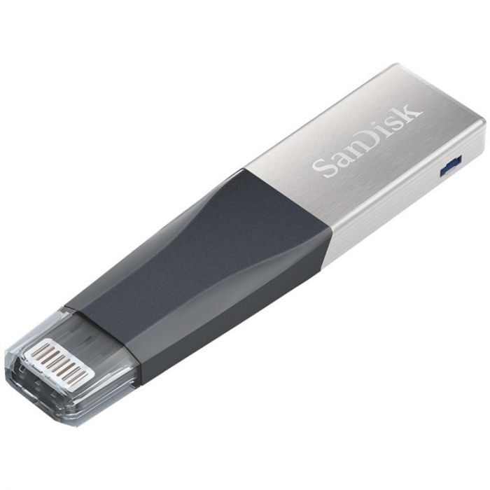 Флеш-накопичувач USB3.0 64GB Lightning SanDisk iXpand Mini Black/Silver (SDIX40N-064G-GN6NN)