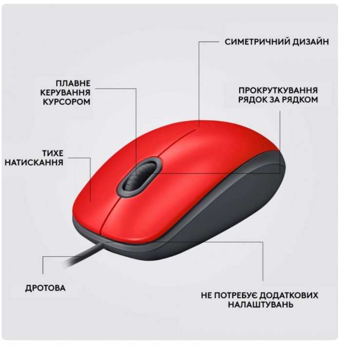 Миша Logitech M110 Silent Red (910-006759)