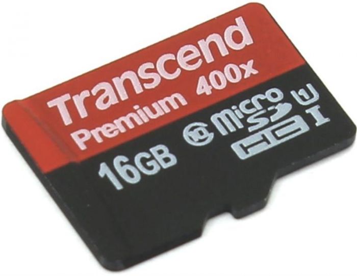 Карта пам`ятi MicroSDHC 16GB UHS-I Class 10 Transcend Premium 400x (TS16GUSDCU1)