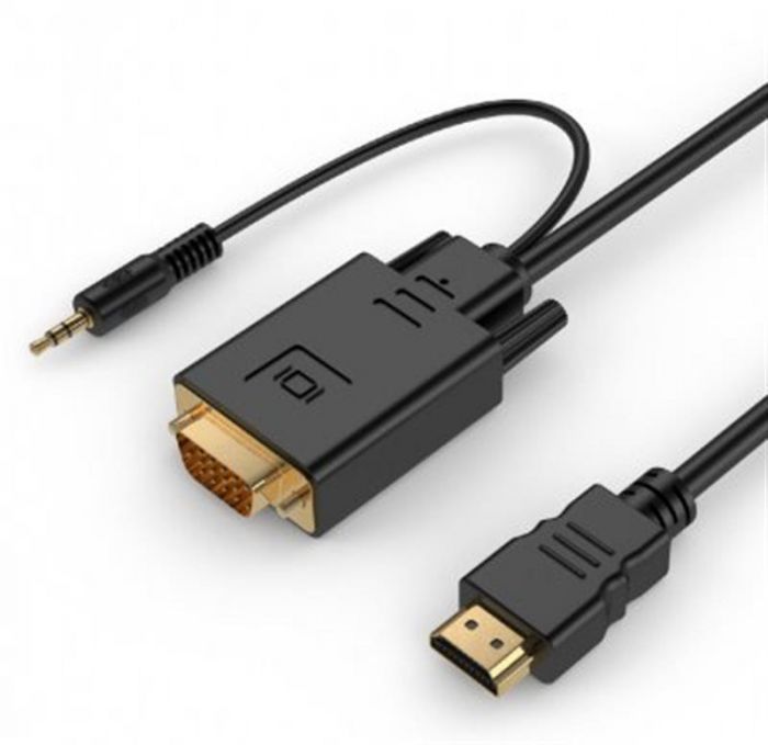 Кабель Cablexpert HDMI - VGA+3.5 мм, M/M, 1.8 м, чорний (A-HDMI-VGA-03-6) пакет