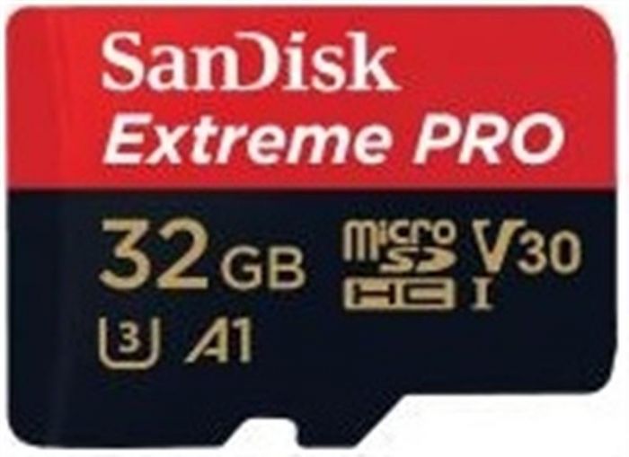 Карта пам`яті MicroSDHC 32GB UHS-I/U3 Class 10 SanDisk Extreme Pro A1 + SD-адаптер R100/W90MB/s (SDSQXCG-032G-GN6MA)