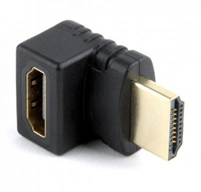 Адаптер Cablexpert HDMI - HDMI, M/F, Г-подібний, чорний (A-HDMI270-FML) пакет