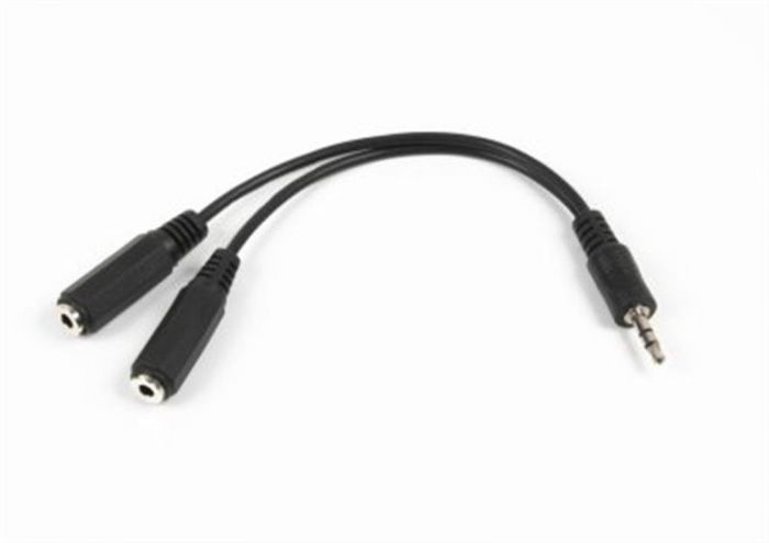 Аудіо-кабель Cablexpert (CCA-415-0.1M), 3.5мм - 2х3.5мм, 0.1 м, черный