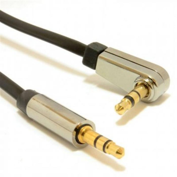 Аудіо-кабель Cablexpert (CCAP-444L-1M), 3.5мм-3.5мм, угловой, 1 м, чорний