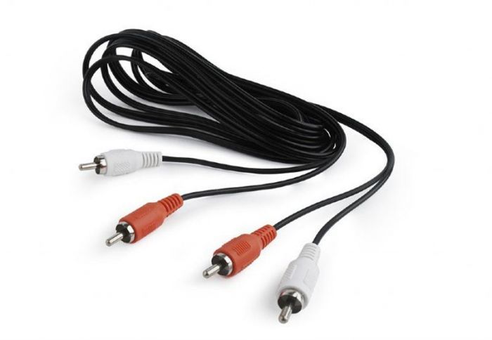 Аудіо-кабель Cablexpert (CCA-2R2R-5M), 2хRCA(M)-2хRCA(M), 5 м, чорний