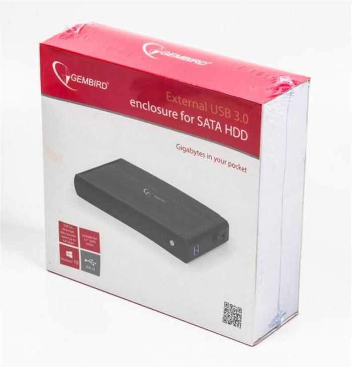 Зовнішня кишеня Gembird для підключення SATA HDD 3.5", USB 3.0, Black (EE3-U3S-3)