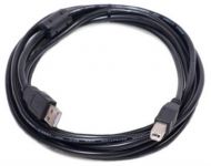 Кабель PowerPlant (KD00AS1227) USB2.0(AM)-USB2.0(BM), 5м, Black, one ferrite