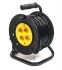Подовжувач на котушці PowerPlant JY-2002/25 (PPRA10M250S4) 4 розетки, 25 м, чорно-жовтий