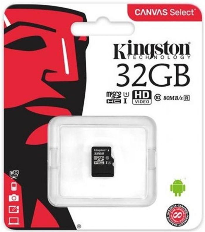 Карта пам`ятi MicroSDHC 32GB UHS-I Class 10 Kingston Canvas Select (SDCS/32GBSP)