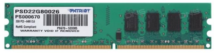 Модуль пам`яті DDR2 2GB/800 Patriot Signature Line (PSD22G80026)