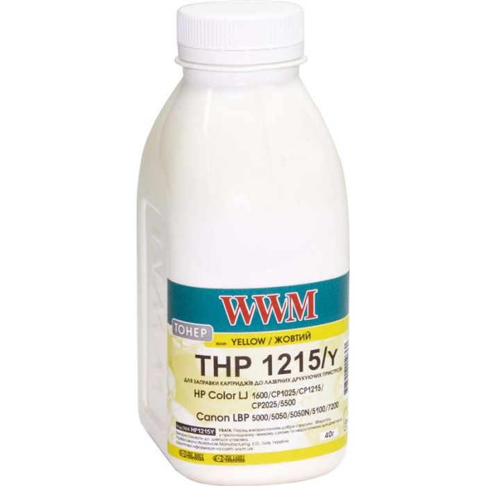 Тонер WWM (HP1215Y) HP CLJ CP1215/CP1515/CM1312 Yellow 40г