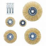 Набір щіток дротяних 5шт Ø25; 38; 50; 65; 75мм хвостовик Ø6мм (латуньована) GRAD (9029025)