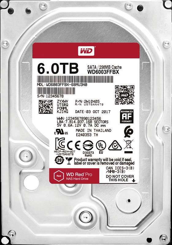 Накопичувач HDD SATA 6.0TB WD Red Pro NAS 7200rpm 256MB (WD6003FFBX)