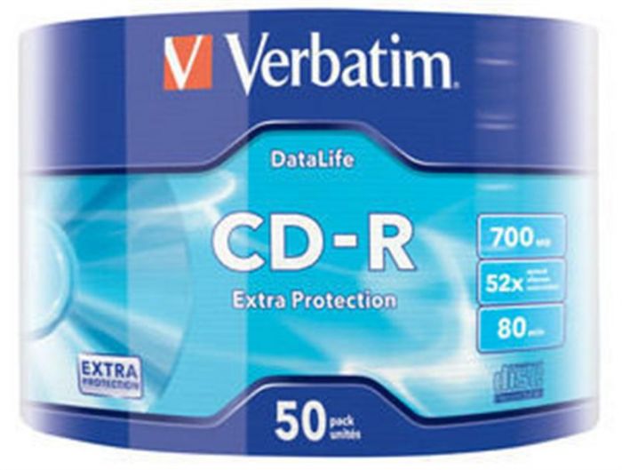 Диски CD-R Verbatim (43787) 700Mb 52x Wrap-box 50 шт Extra