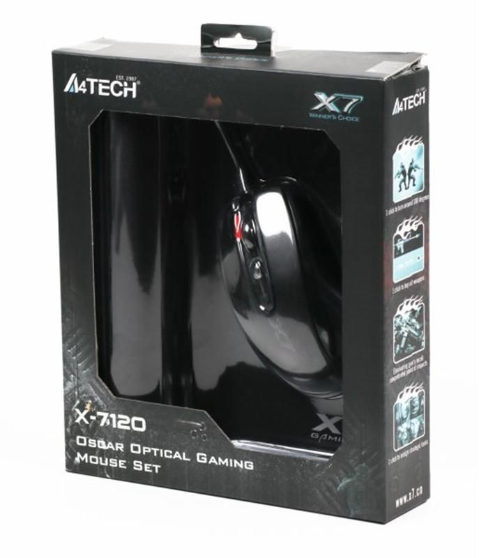 Мишка A4Tech X-710BK Black USB + килимок A4Tech X7-200MP