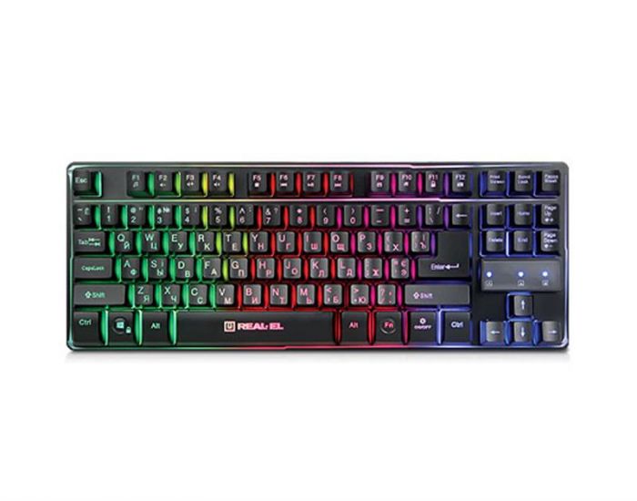 Клавіатура REAL-EL Gaming 8710 TKL Backlit Ukr Black