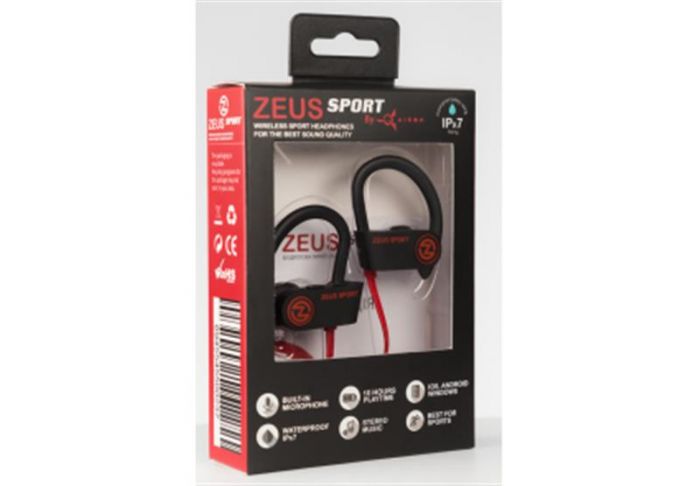 Bluetooth-гарнітура AirOn Zeus Sport Black/Red (6945545500230)