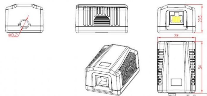 Розетка Cablexpert (NCAC-1F6-01) RJ-45, Cat6, зовнішня, біла