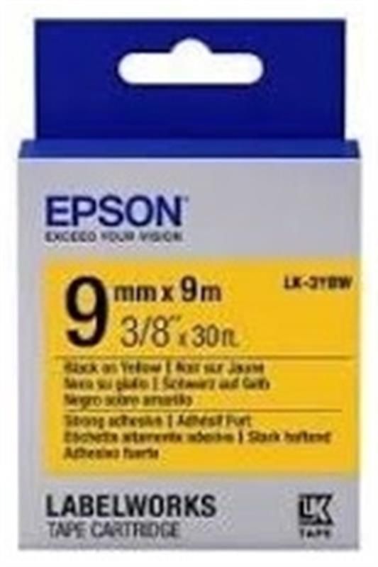 Стрічка Epson LK3YBW Strong Black/Yellow 9mm/9m (C53S653005)