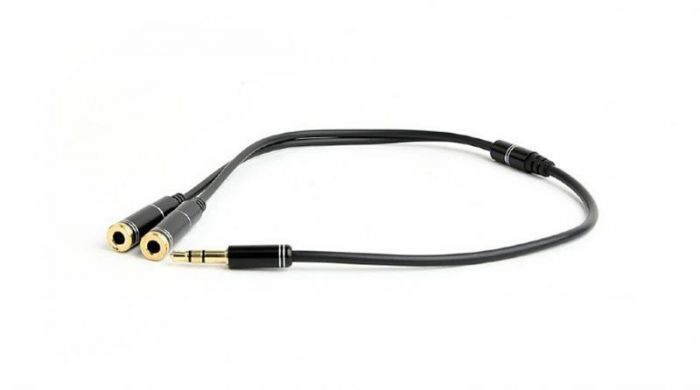 Аудіо-кабель Cablexpert (CCA-415M-0.1M), 3.5мм - 2х3.5мм, 0.1 м, чорний