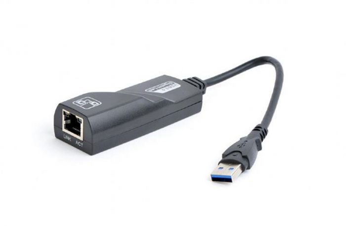 Адаптер Gembird (NIC-U3-02) USB - Gigabit Ethernet, чорний