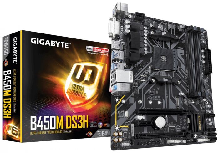 Материнська плата Gigabyte B450M DS3H Socket AM4