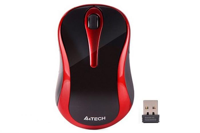 Мишка бездротова A4Tech G3-280N Black/Red USB V-Track