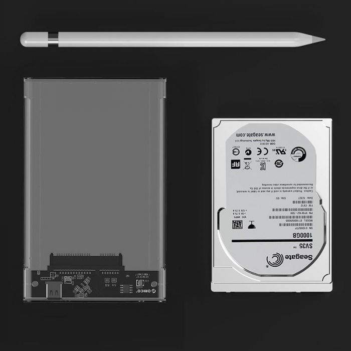 Зовнішня кишеня Orico для підключення SATA HDD/SSD 3.5", USB3.1 Gen 1 Type-C, Transparent (2139C3-CR-PRO)