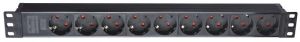 Подовжувач EServer 1U 19" (WT-2260B-GER) 9 розеток, 1.8 м, Black