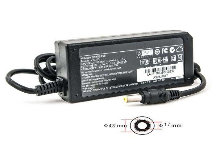 Блок живлення PowerPlant для ноутбука Asus 220V, 9.5V 24W 2.5A, 4.8х1.7мм (AS24J4817)