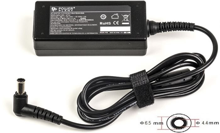 Блок живлення PowerPlant для ноутбука LG 220V, 19V 25W 1.3A, 6.5х4.4мм, with pin (LG25F6544)