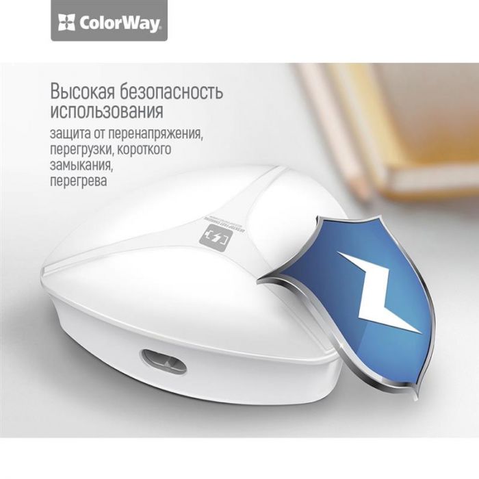 Мережевий зарядний пристрій ColorWay (1USBx3A, 5USBx2.4A) QC3.0 White (CW-CHS06QW)